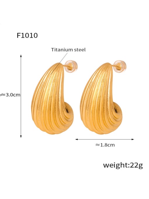 F1010,Gold Earring Titanium Steel Drop Metal Earring with 6 styles