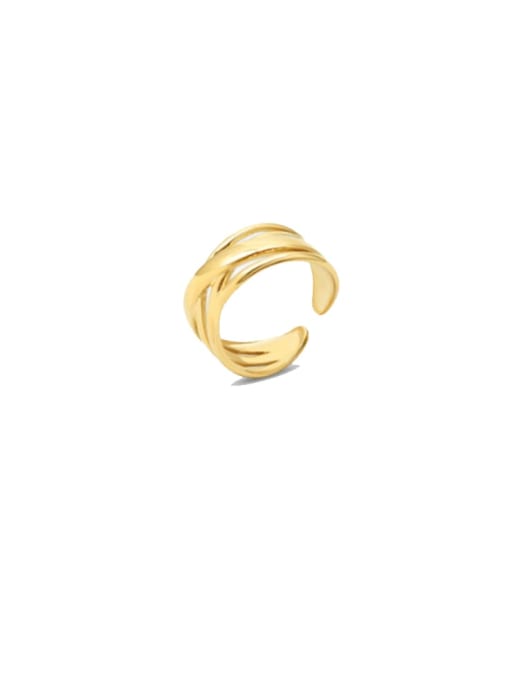 A189 golden Titanium 316L Stainless Steel Irregular Minimalist Band Ring with e-coated waterproof