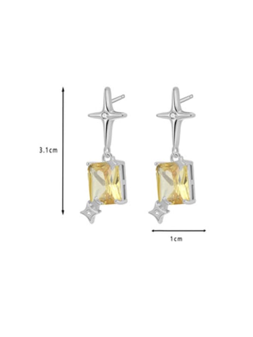 Clioro Brass Cubic Zirconia Geometric Minimalist Drop Earring 4