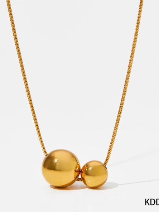 Double round gold KDD839 Stainless steel Ball Minimalist Necklace