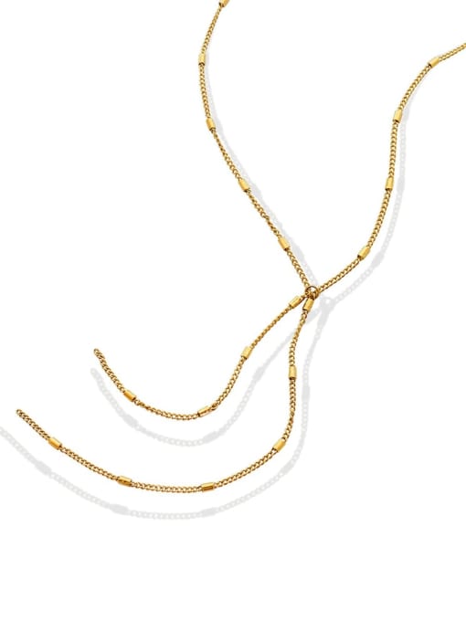 P514 gold necklace 43 +5cm Titanium Steel Tassel Minimalist Tassel Necklace