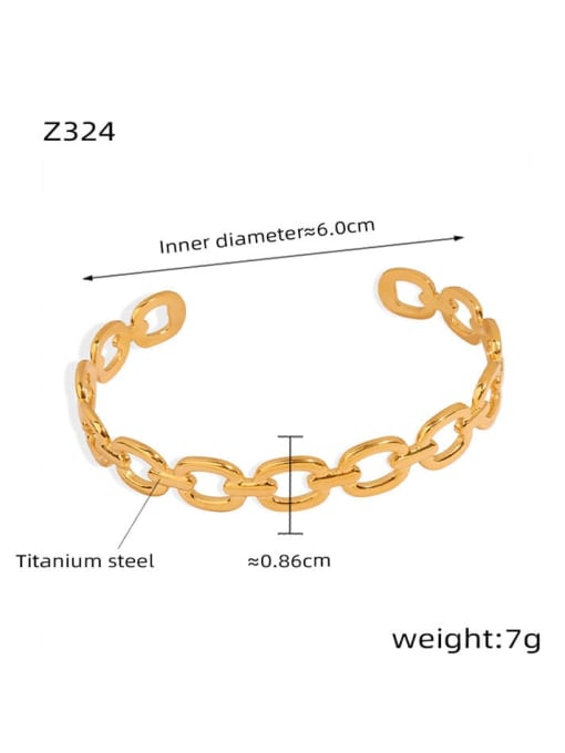 Z324 Gold Bracelet Titanium Steel Geometric Hip Hop Cuff Bangle