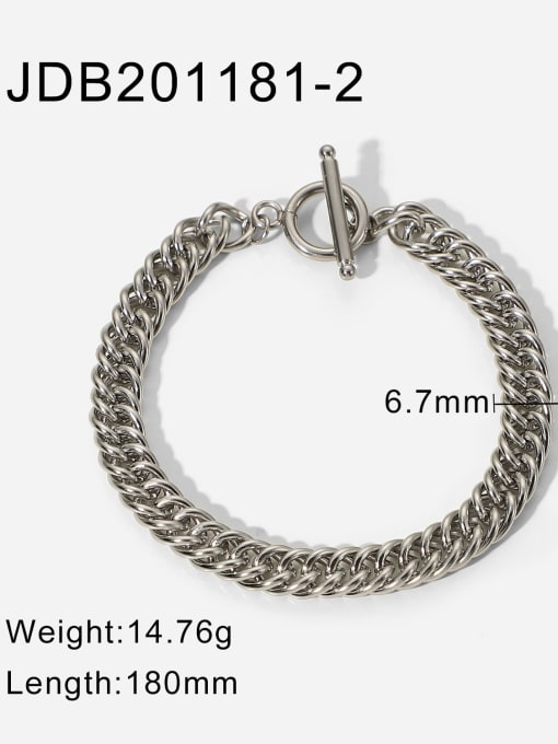 JDB201181 2 Stainless steel Geometric Vintage Link Bracelet