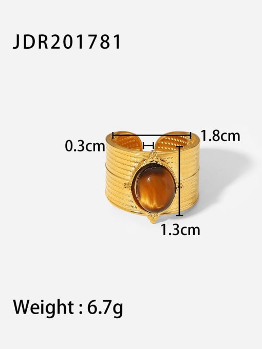 JDR201781 Stainless steel Tiger Eye Geometric Vintage Band Ring