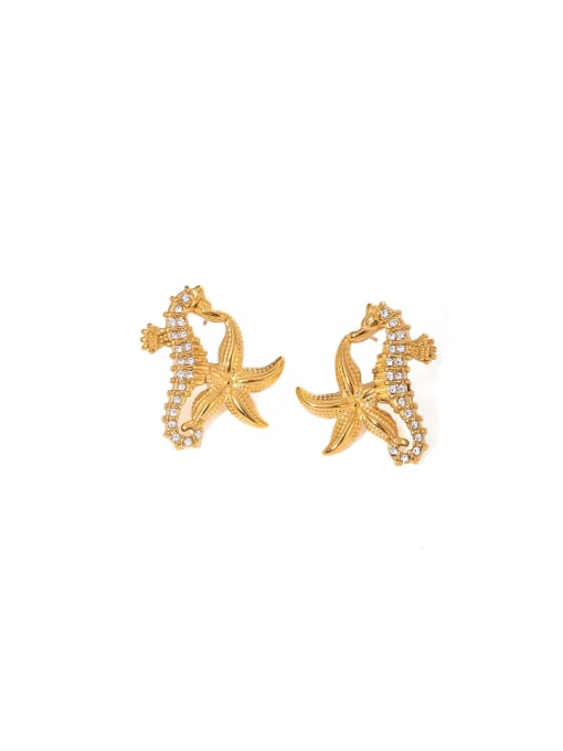 J&D Titanium Steel Cubic Zirconia Animal Trend Stud Earring 0