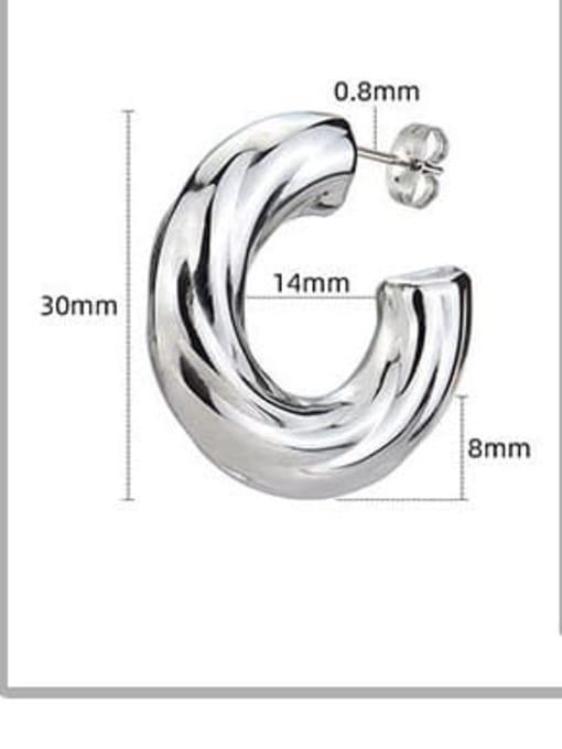 Steel color pair Titanium Steel Geometric Trend Hoop Earring