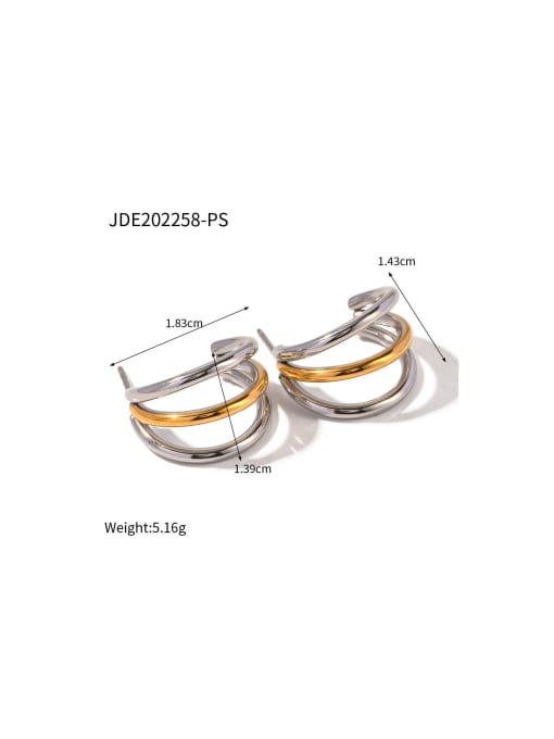 J&D Stainless steel Trend Geometric Earring Ring and Necklace Set 2