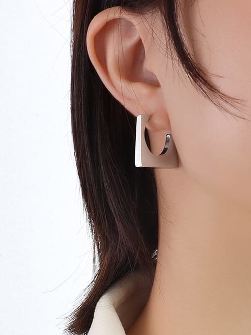 Steel Earrings Titanium Steel Geometric Minimalist Stud Earring