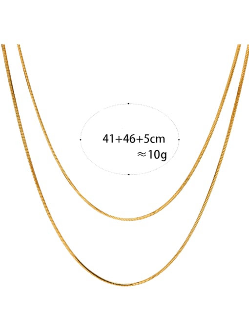 Double layered gold KDD966 Stainless steel Snake Bone Chain Minimalist Necklace