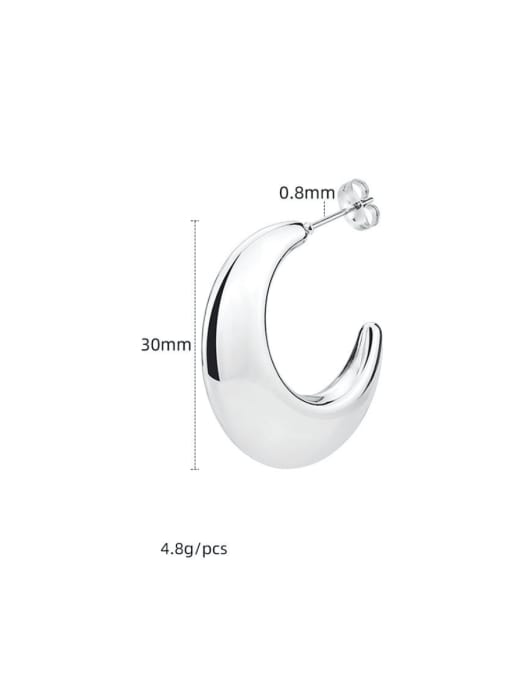 BELII Titanium Steel Geometric Minimalist Stud Earring 3