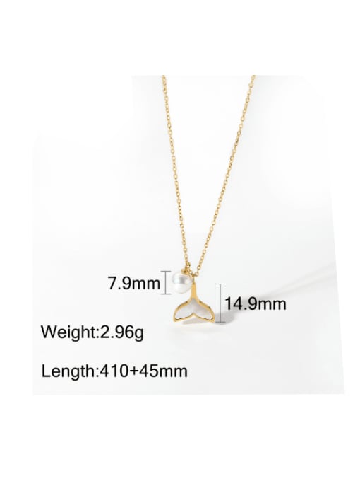 JDN20642 Stainless steel Imitation Pearl Geometric Minimalist Necklace