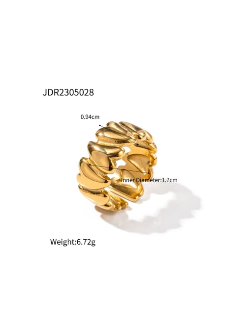 J&D Stainless steel Geometric Trend Band Ring 2