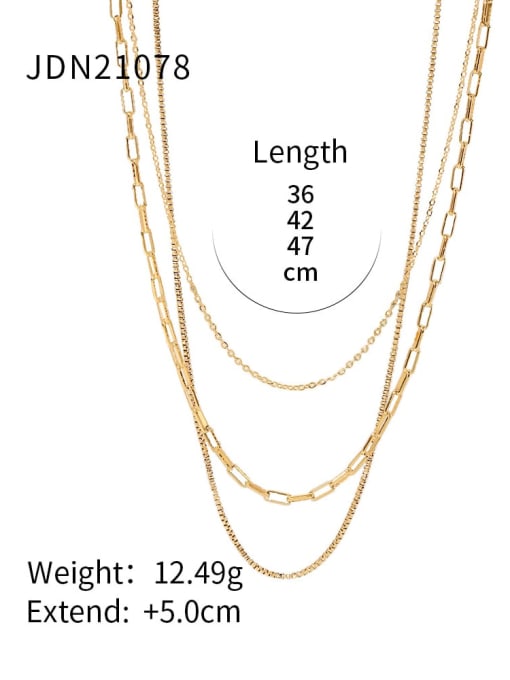JDN21078 Stainless steel Geometric Trend Multi Strand Necklace