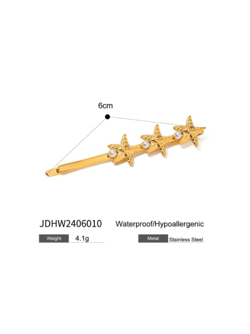 J&D Stainless steel Imitation Pearl Minimalist Sea Star Hair Pin 1