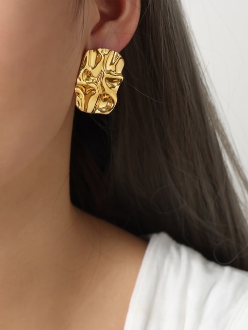 F1161 Gold Earrings Titanium Steel Geometric Trend Stud Earring