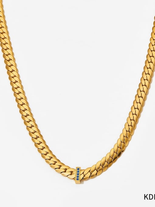 Golden Blue Diamond Necklace KDD306 Trend Stainless steel Cubic Zirconia Bracelet and Necklace Set