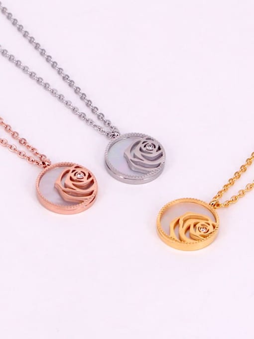 K.Love Titanium Shell Rosary Dainty Necklace 0