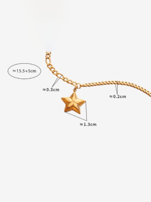 MAKA Titanium Steel Star Vintage Pentagram Hollow Chain Link Bracelet 2