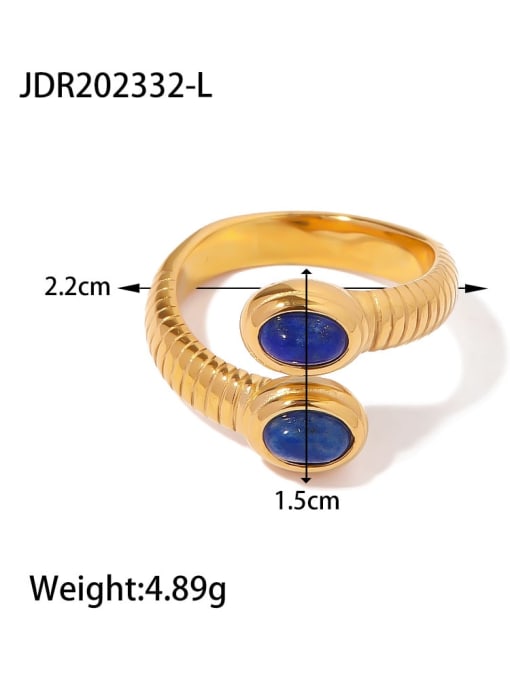JDR202332 L Titanium Steel Geometric Hip Hop Band Ring