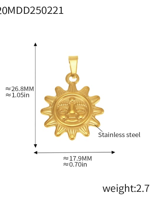 D20 Gold Pendant Stainless steel Minimalist Heart Irregular Diy Pendant