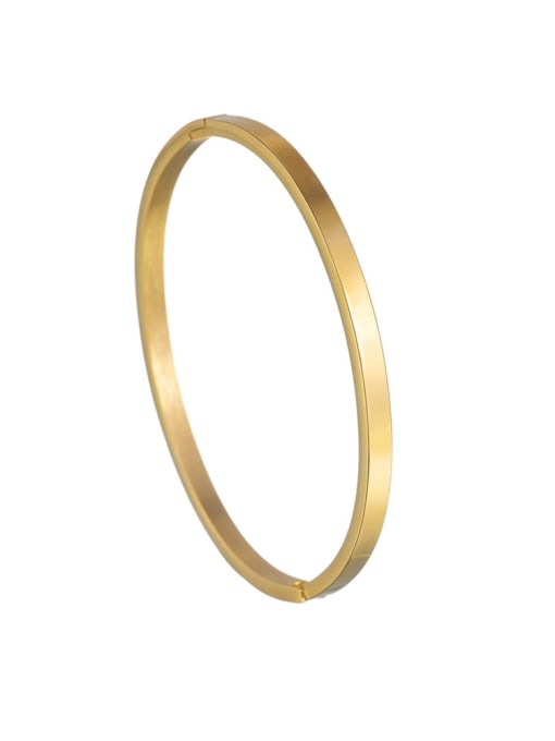 Gold 4MM Stainless steel Geometric Trend Band Bangle