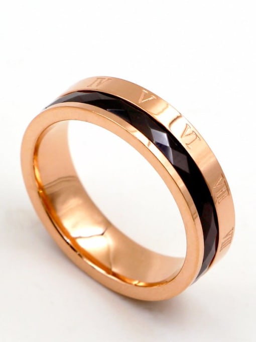 K.Love Titanium Number Minimalist Band Ring 0