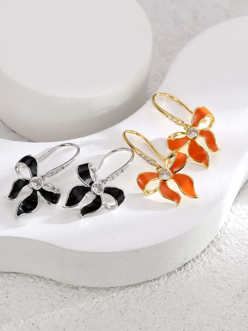 QJM Brass Enamel Bowknot Trend Stud Earring 3