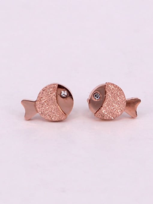 K.Love Titanium Fish  Geometric Cute Stud Earring 3