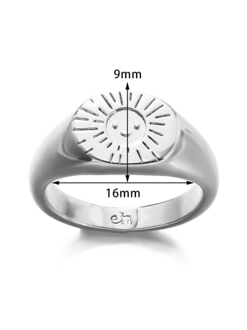 platinum Color Stainless steel Geometric Signet Ring