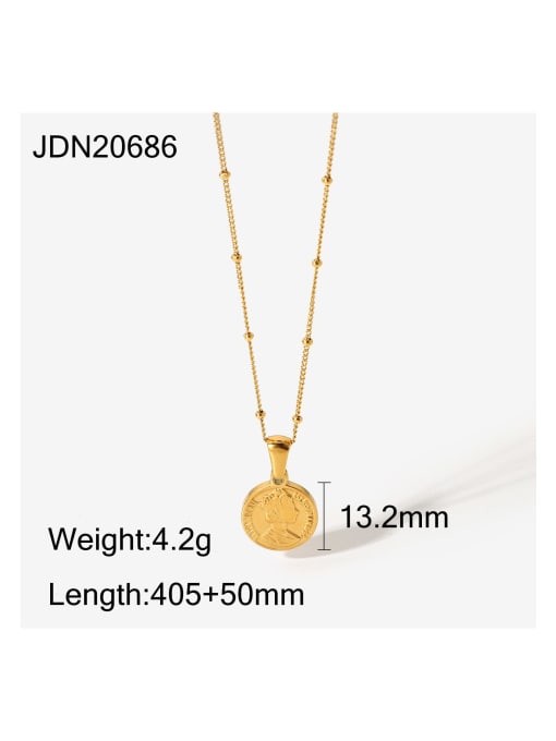 JDN20686 Stainless steel Coin Trend Necklace