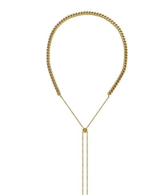 P1126 gold necklace Titanium Steel Hip Hop Tassel  Braclete and Necklace Set