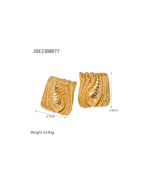 JDE2308077 Stainless steel Geometric Hip Hop Stud Earring