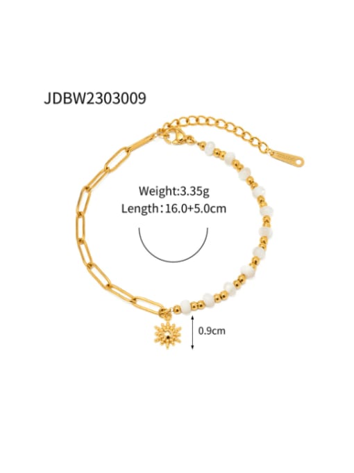 J&D Stainless steel Geometric Hip Hop Beaded Bracelet 2