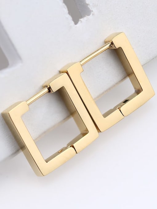 Square Gold one  14mm Stainless steel Geometric Minimalist Single Earring(Single-Only One)