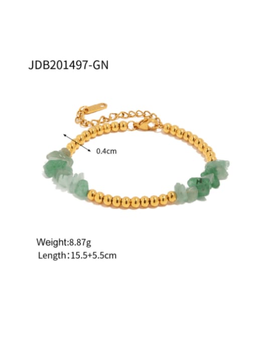 JDB201497 GN Stainless steel Natural Stone Geometric Bohemia Beaded Bracelet