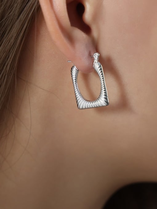 F1213 Steel Color Earrings Titanium Steel Geometric Trend Stud Earring