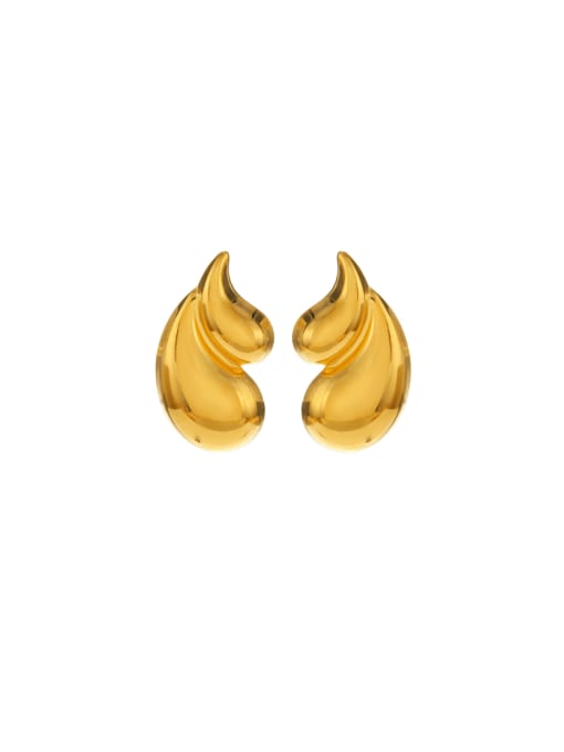 Water Drop Earrings Gold Stainless steel Irregular Hip Hop Stud Earring