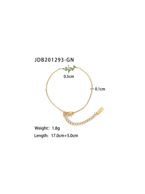 J&D Stainless steel Cubic Zirconia Leaf Dainty Bracelet 1