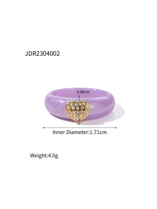 J&D Stainless steel Resin Geometric Minimalist Band Ring 2