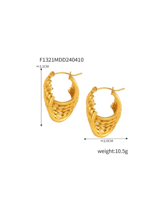 F1321 Gold Earrings Titanium Steel Geometric Hip Hop Huggie Earring