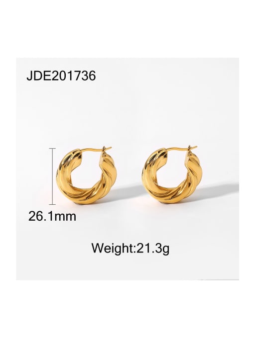 JDE201736 Stainless steel Geometric Trend Huggie Earring