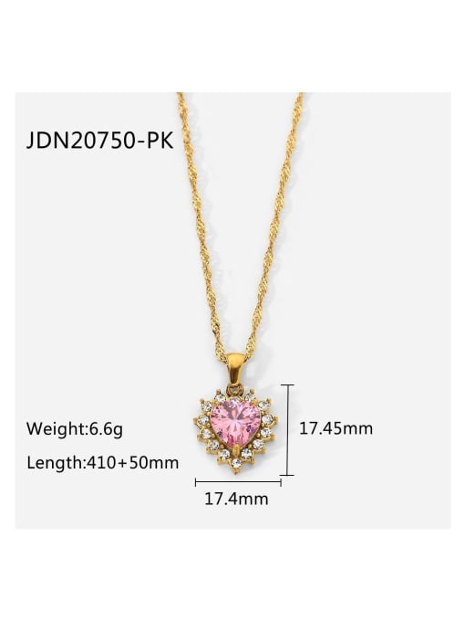 J&D Stainless steel Cubic Zirconia Heart Statement Necklace 4