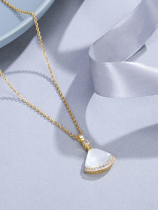 PL017 Full Diamond Skirt Necklace Gold Titanium Steel Cubic Zirconia Geometric Dainty Necklace