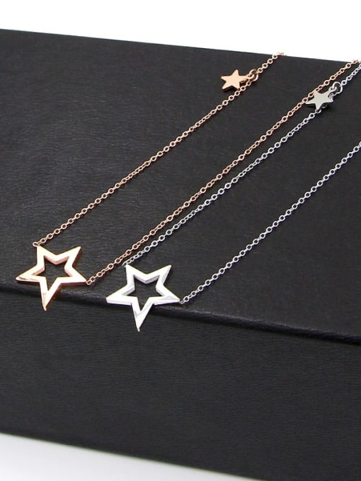 K.Love Titanium Hollow  Star Minimalist  pendant Necklace 0