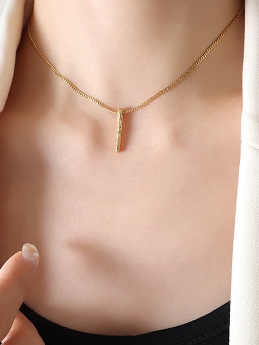P442 gold short Pendant Necklace 35 +5cm Titanium Steel Geometric Minimalist Necklace