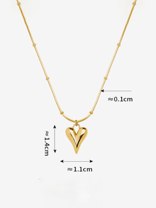 MAKA Titanium Steel Smooth Heart Minimalist Necklace 3