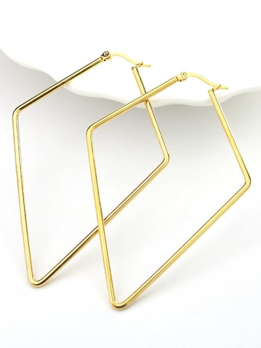 Pentagonal gold Titanium Steel Geometric Minimalist Huggie Earring