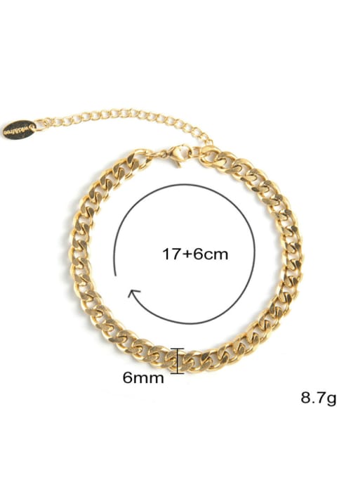 SB21012334 Titanium Steel Geometric Hip Hop Link Bracelet