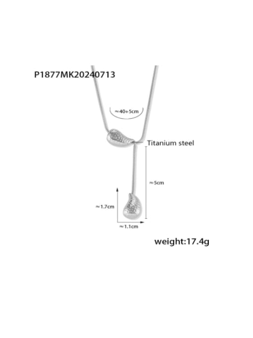 P1877 Steel Necklace Titanium Steel Water Drop  Hip Hop Necklace