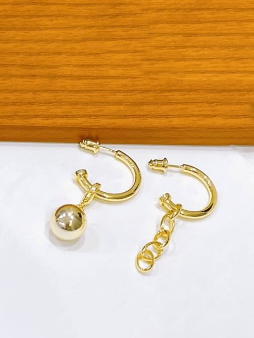 Clioro Brass Bead Geometric Vintage Drop Earring 0